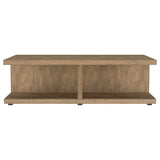 Mesa de centro cuadrada de madera de ingeniería Cortona, mango