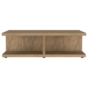 Mesa de centro cuadrada de madera de ingeniería Cortona, mango