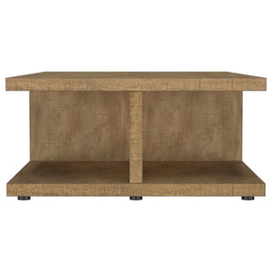 Mesa de centro cuadrada de madera de ingeniería Cortona, mango