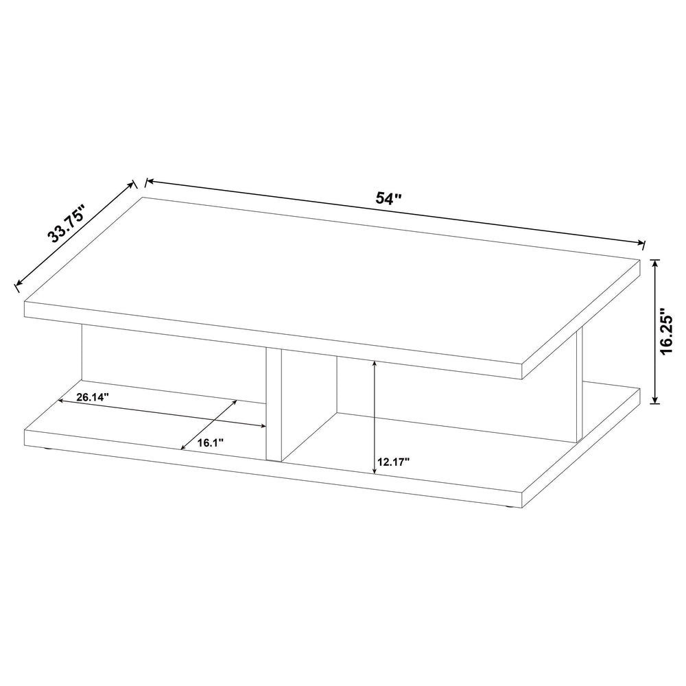 Mesa de centro cuadrada de madera de ingeniería Cortona, mango