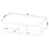 Mesa de centro cuadrada de madera de ingeniería Cortona, mango