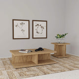 Mesa de centro cuadrada de madera de ingeniería Cortona, mango