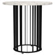 Mesa auxiliar redonda Haven con superficie de mármol blanco auténtico, color negro