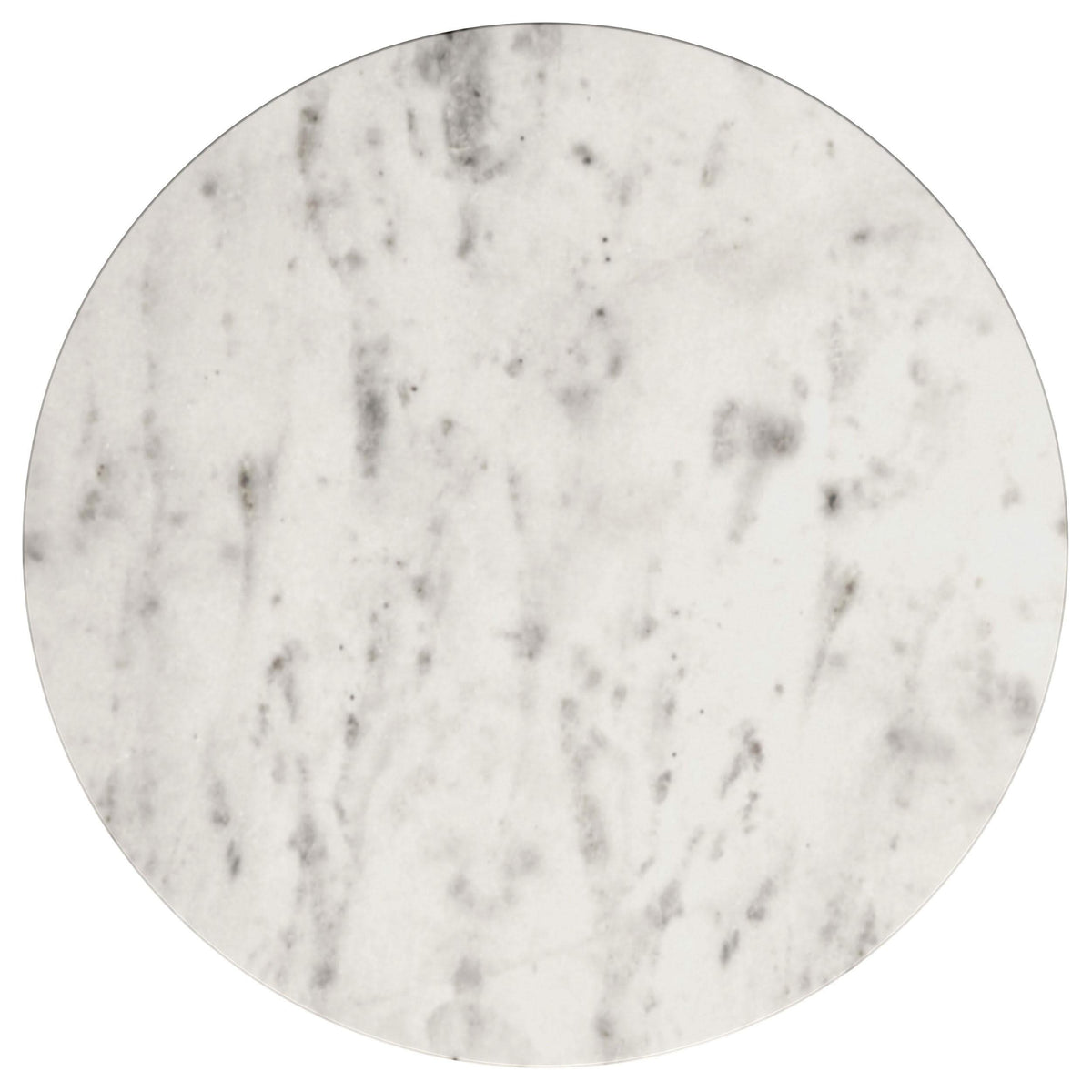 Mesa auxiliar redonda Haven con superficie de mármol blanco auténtico, color negro