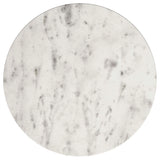 Mesa auxiliar redonda Haven con superficie de mármol blanco auténtico, color negro