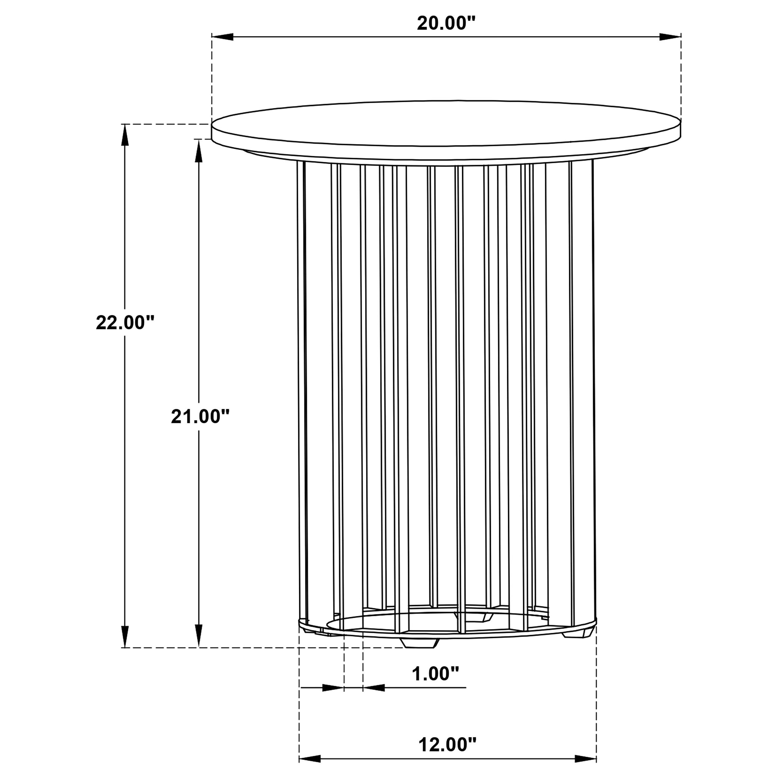 Haven Round Genuine White Marble Top End Side Table Black