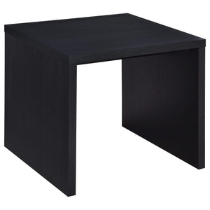Mesa auxiliar cuadrada de madera de ingeniería Knapp, color negro