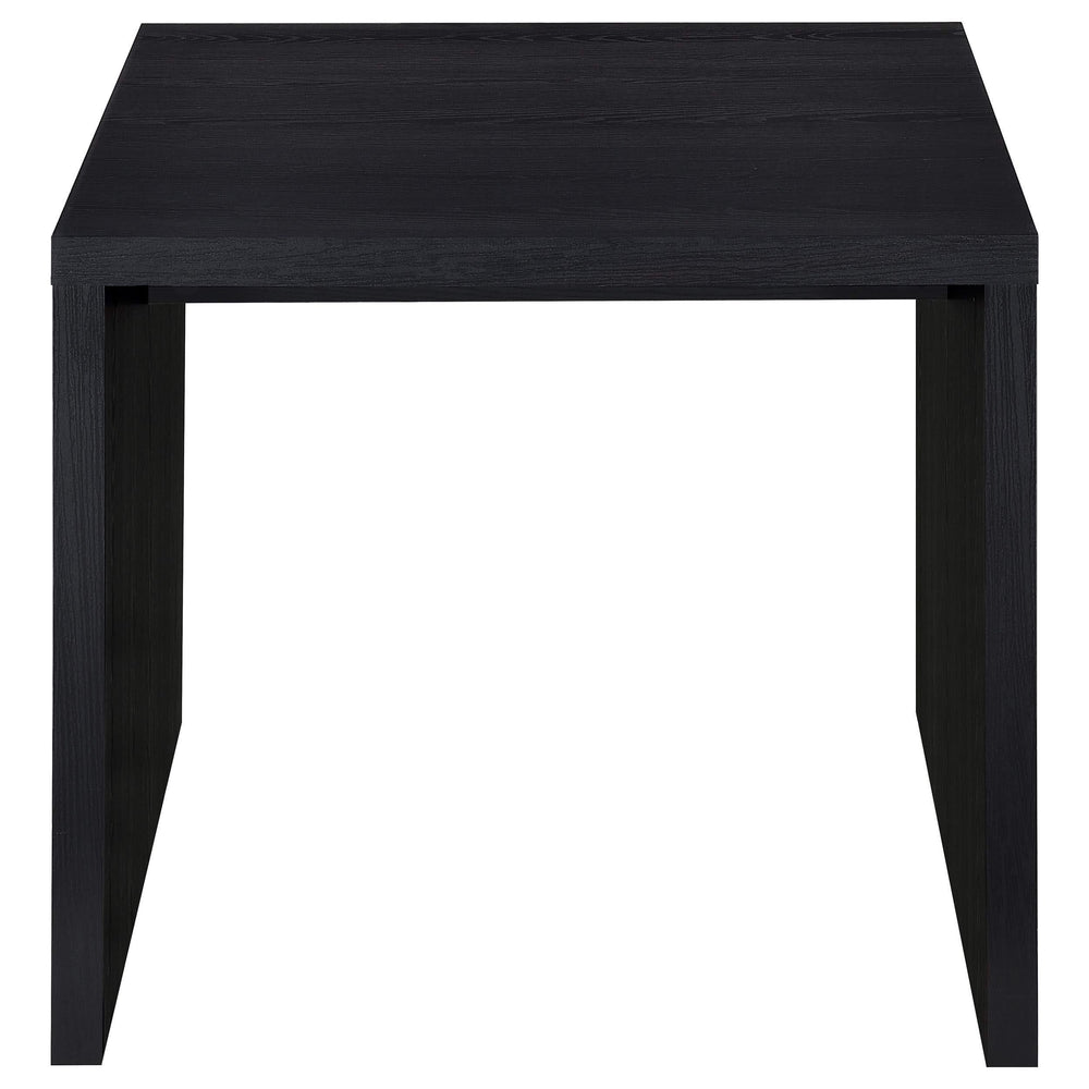 Mesa auxiliar cuadrada de madera de ingeniería Knapp, color negro