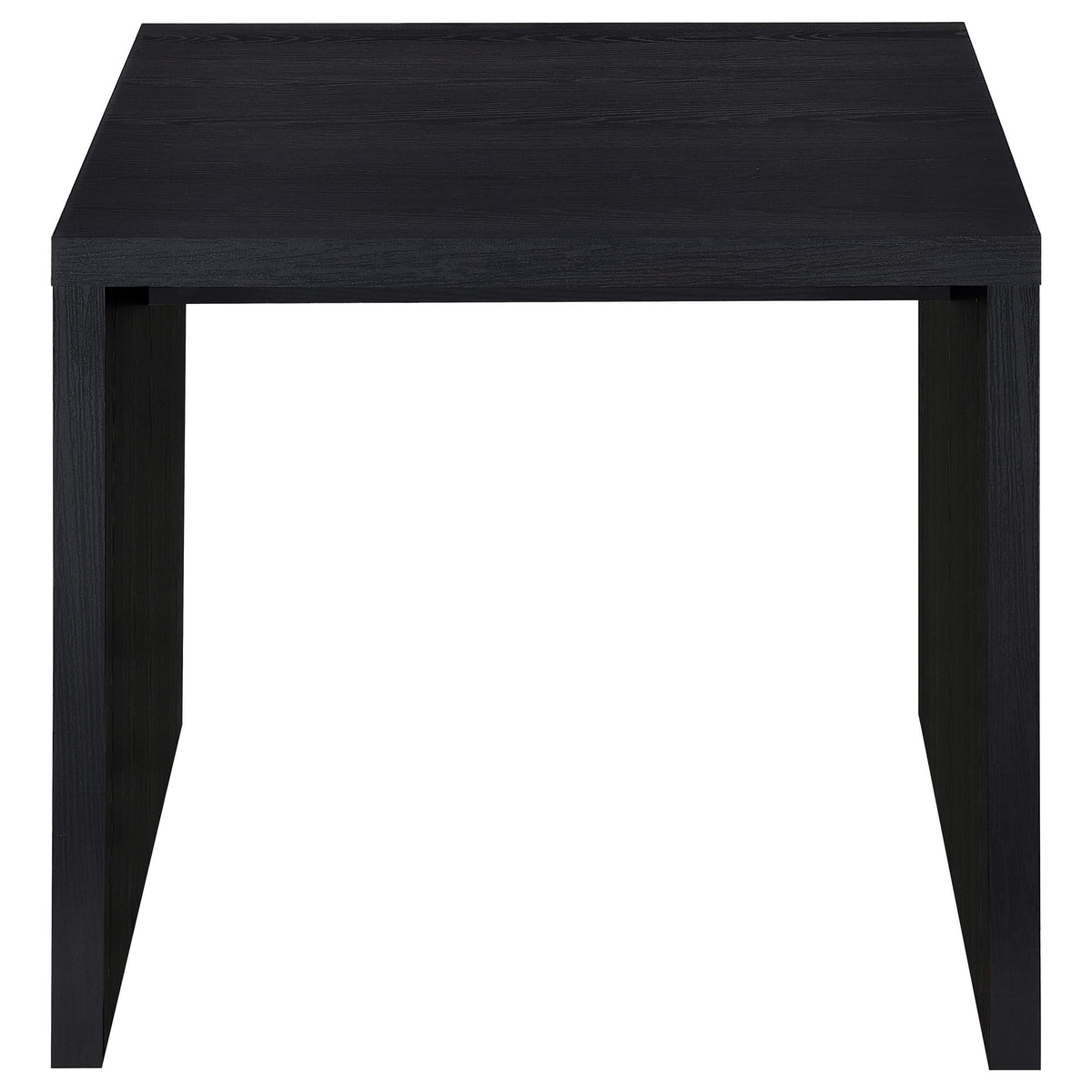 Mesa auxiliar cuadrada de madera de ingeniería Knapp, color negro