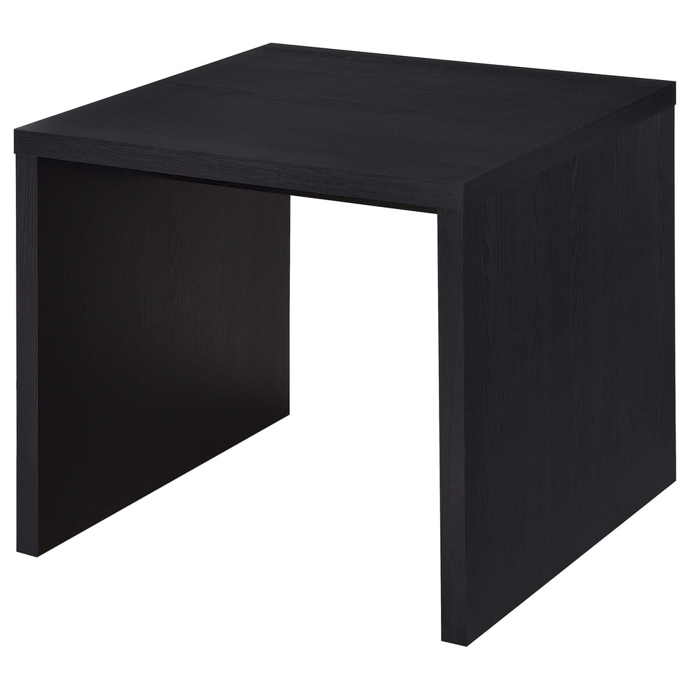 Mesa auxiliar cuadrada de madera de ingeniería Knapp, color negro