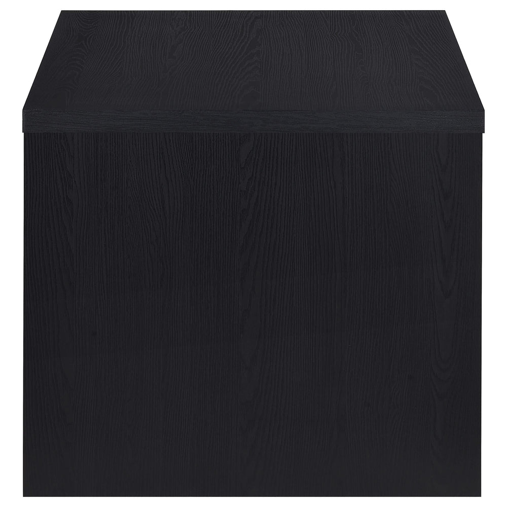 Mesa auxiliar cuadrada de madera de ingeniería Knapp, color negro