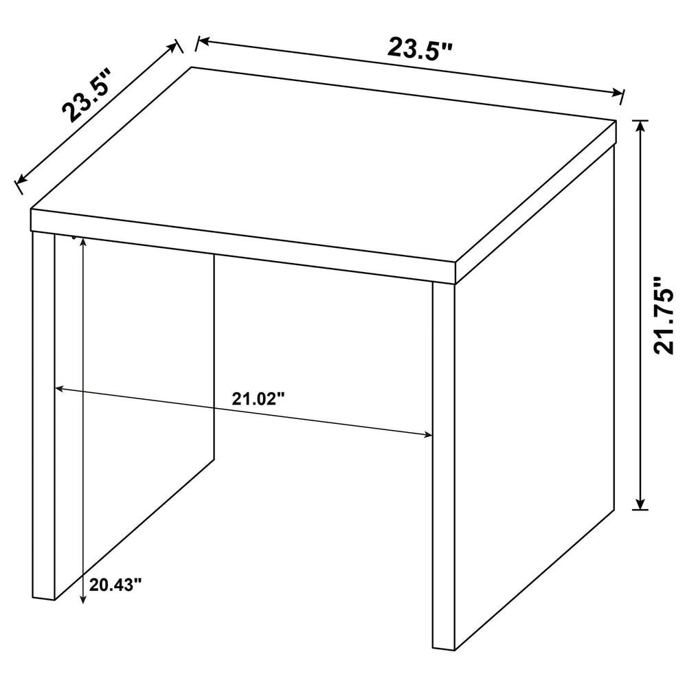 Mesa auxiliar cuadrada de madera de ingeniería Knapp, color negro