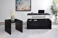 Juego de mesa de centro elevable de 2 piezas Knapp, color negro