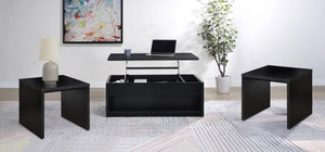 Juego de mesa de centro elevable de 3 piezas Knapp, color negro