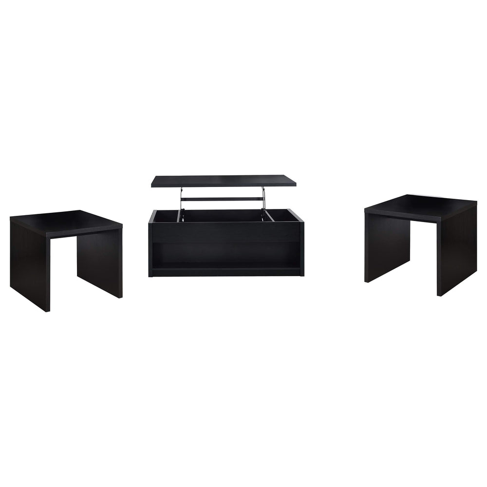 Juego de mesa de centro elevable de 3 piezas Knapp, color negro