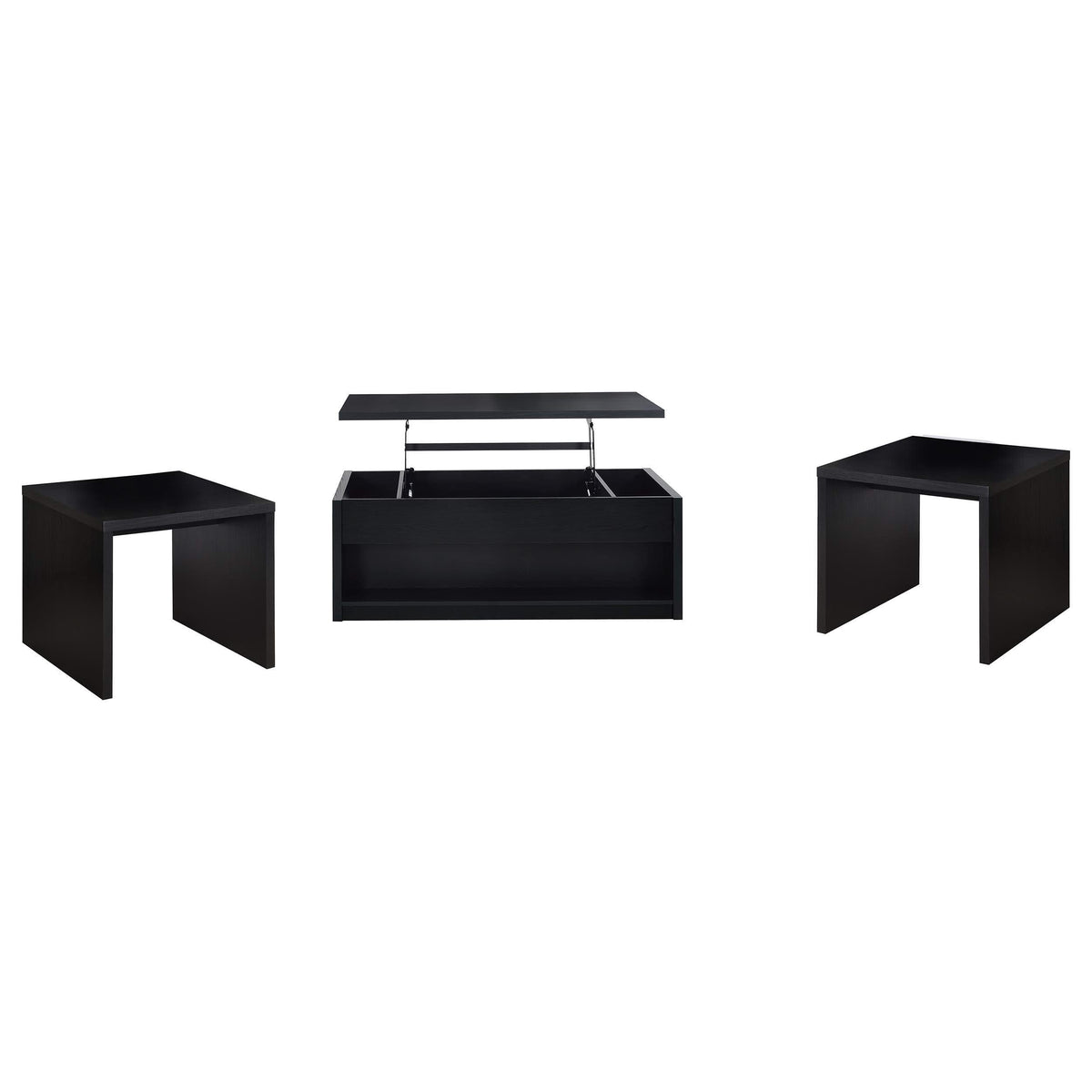 Juego de mesa de centro elevable de 3 piezas Knapp, color negro