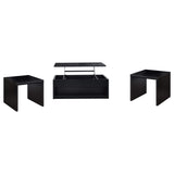 Juego de mesa de centro elevable de 3 piezas Knapp, color negro
