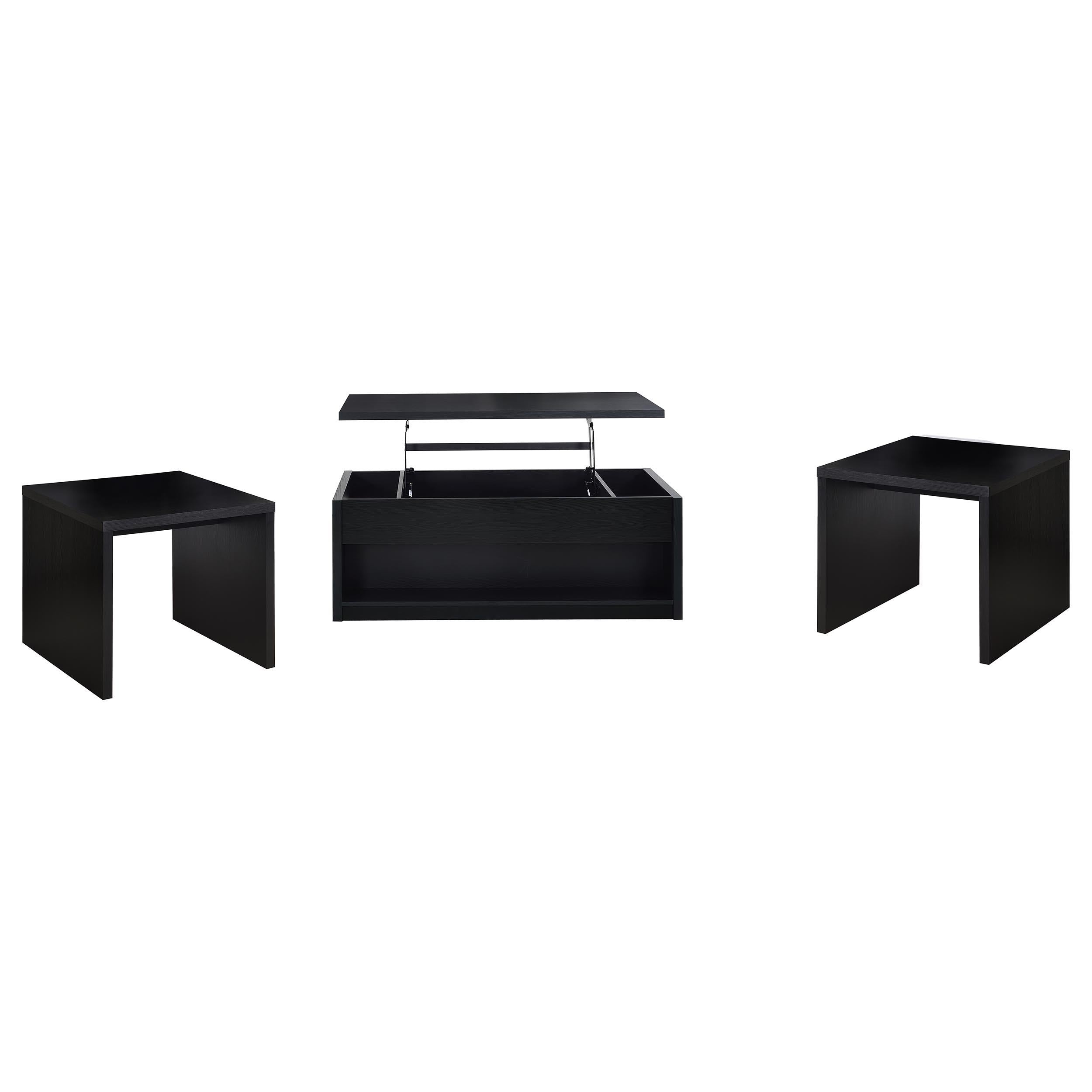 Knapp 3-piece Lift Top Coffee Table Set Black