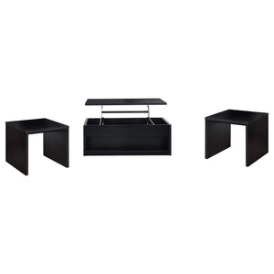 Juego de mesa de centro elevable de 3 piezas Knapp, color negro