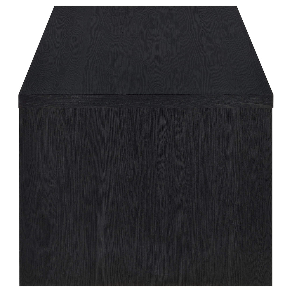 Mesa de centro elevable Knapp con dos cajones, color negro