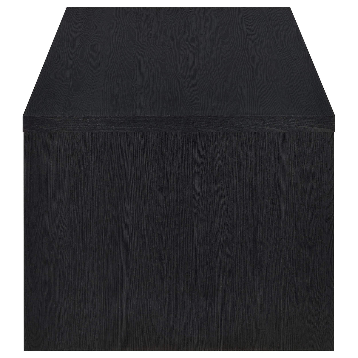 Mesa de centro elevable Knapp con dos cajones, color negro