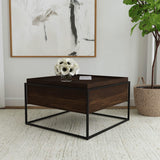 Mesa de centro cuadrada Fulton de madera de mango de 30 pulgadas, color marrón oscuro
