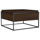 Mesa de centro cuadrada Fulton de madera de mango de 30 pulgadas, color marrón oscuro