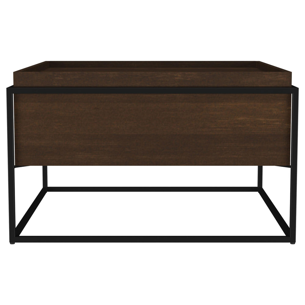 Mesa de centro cuadrada Fulton de madera de mango de 30 pulgadas, color marrón oscuro