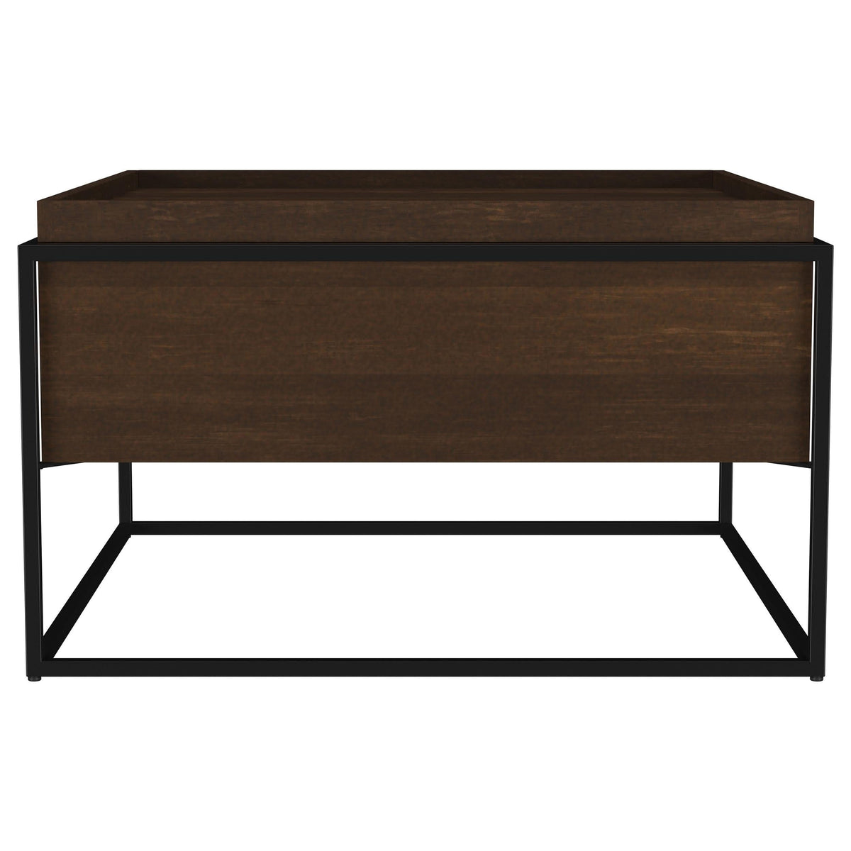 Mesa de centro cuadrada Fulton de madera de mango de 30 pulgadas, color marrón oscuro