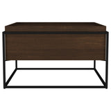 Mesa de centro cuadrada Fulton de madera de mango de 30 pulgadas, color marrón oscuro
