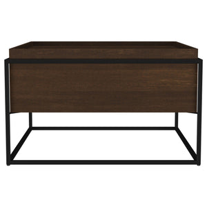 Mesa de centro cuadrada Fulton de madera de mango de 30 pulgadas, color marrón oscuro