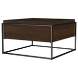 Mesa de centro cuadrada Fulton de madera de mango de 30 pulgadas, color marrón oscuro