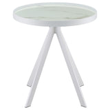 Juego de mesa auxiliar y de centro redonda Briggs de 2 piezas, color blanco
