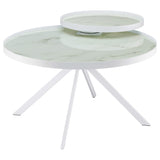 Juego de mesa auxiliar y de centro redonda Briggs de 2 piezas, color blanco