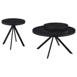 Juego de mesa auxiliar y de centro redonda Briggs de 2 piezas, color negro