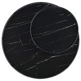 Juego de mesa auxiliar y de centro redonda Briggs de 2 piezas, color negro