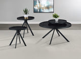 Juego de mesa auxiliar y de centro redonda Briggs de 3 piezas, color negro
