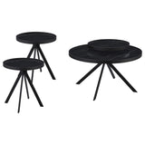 Juego de mesa auxiliar y de centro redonda Briggs de 3 piezas, color negro