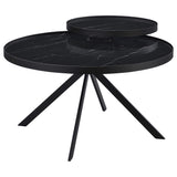 Juego de mesa auxiliar y de centro redonda Briggs de 3 piezas, color negro