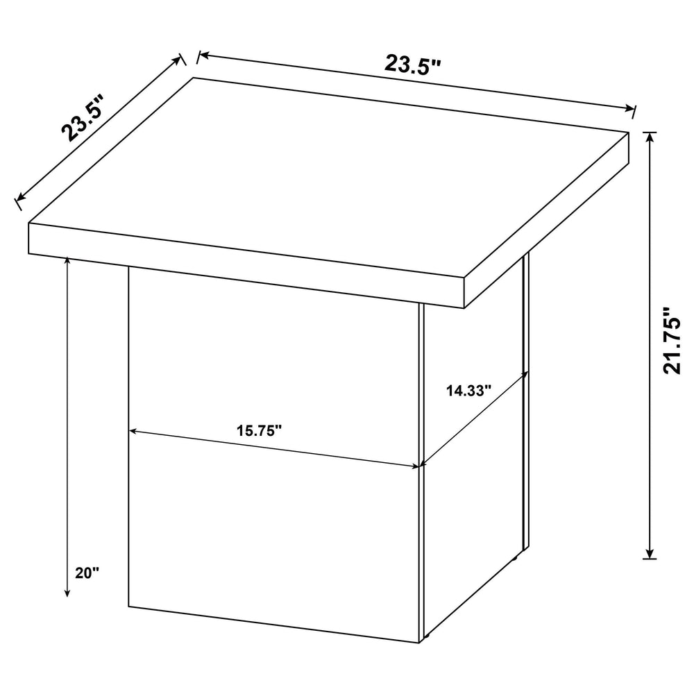Mesa auxiliar laminada Max Square Engineered, color negro