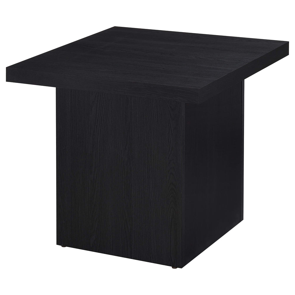 Juego de mesa de centro y auxiliar rectangular Max de 3 piezas, color negro