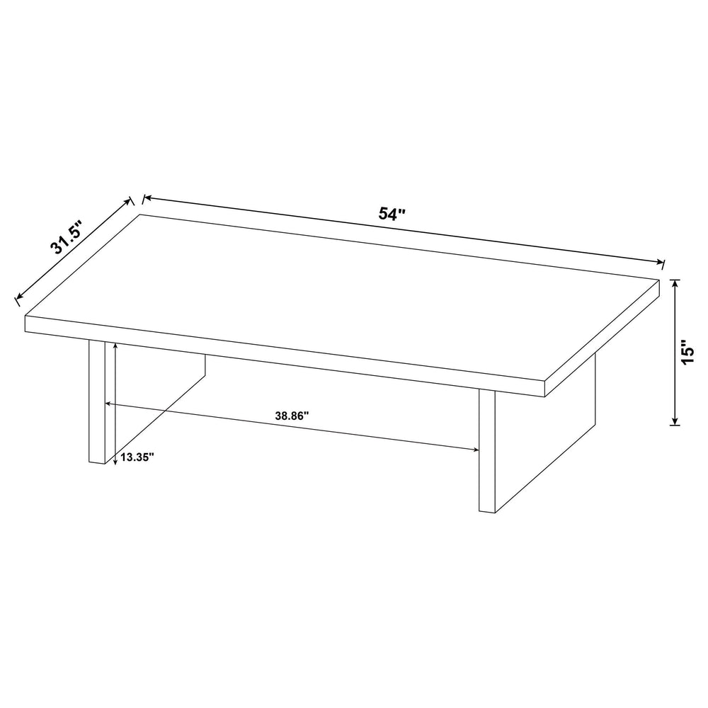 Mesa de centro rectangular laminada Max, color negro