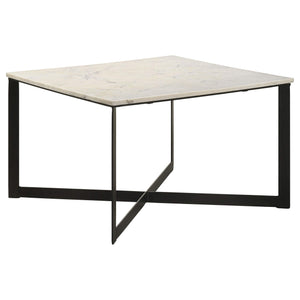 Tobin 2-piece Marble Top Coffee and End Table Set White