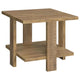 Mesa auxiliar de madera de ingeniería Dawn Square en color marrón mango