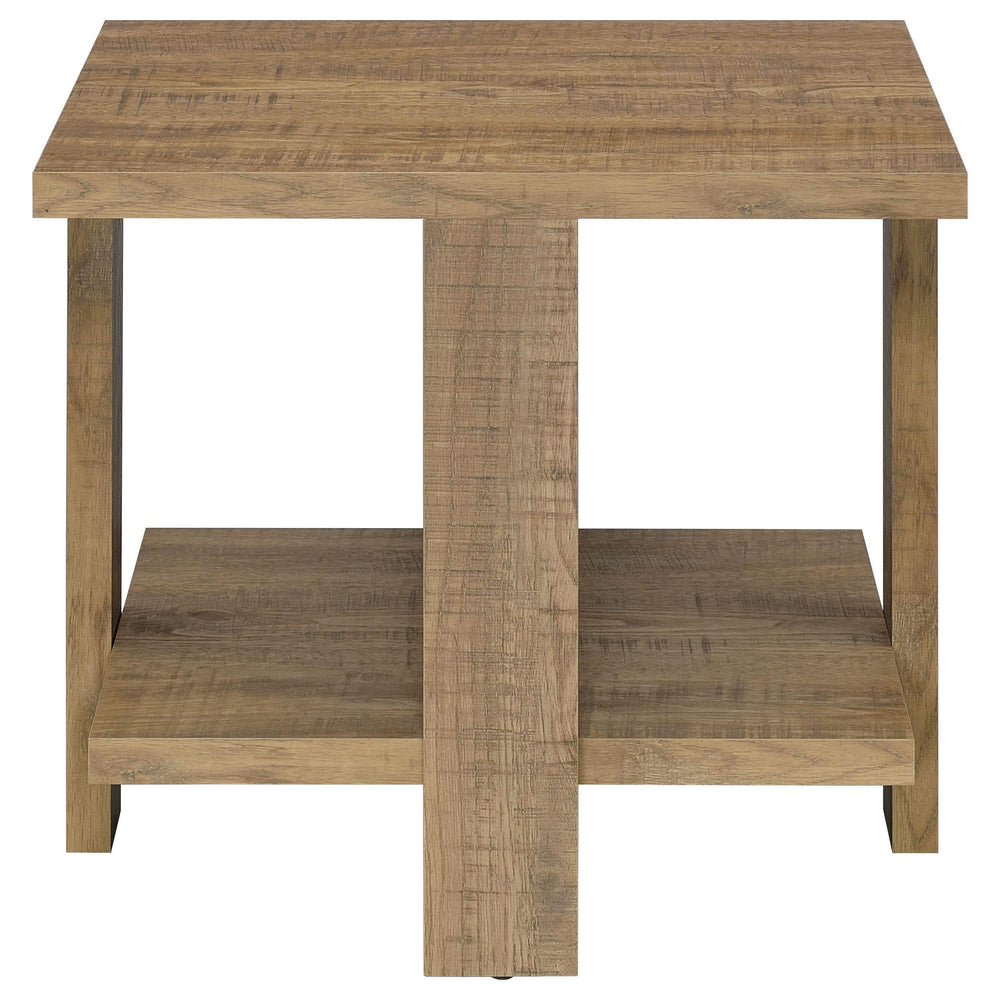 Mesa auxiliar de madera de ingeniería Dawn Square en color marrón mango