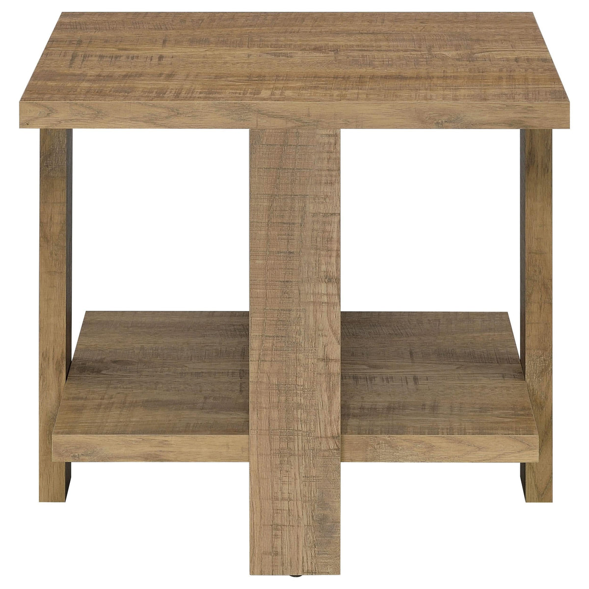 Mesa auxiliar de madera de ingeniería Dawn Square en color marrón mango