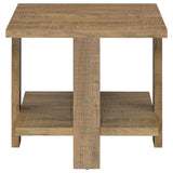Mesa auxiliar de madera de ingeniería Dawn Square en color marrón mango