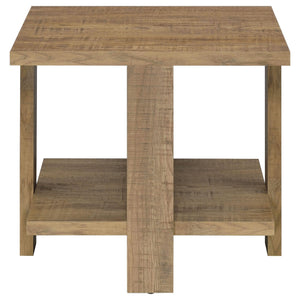 Mesa auxiliar de madera de ingeniería Dawn Square en color marrón mango