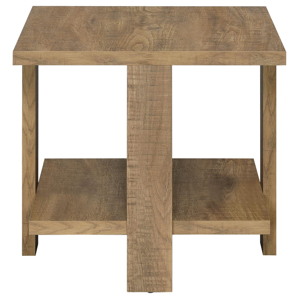 Mesa auxiliar de madera de ingeniería Dawn Square en color marrón mango