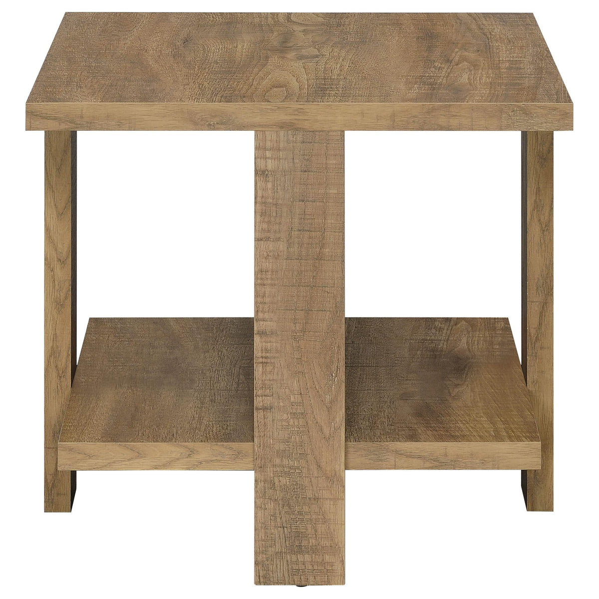 Mesa auxiliar de madera de ingeniería Dawn Square en color marrón mango